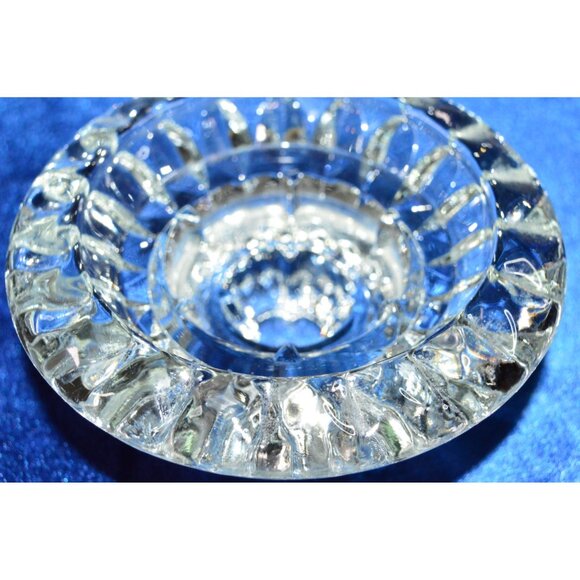 Vintage Indonesia Candlestick Holder Set of 3 Clear Glass Crystal Candle Holders - Picture 9 of 9